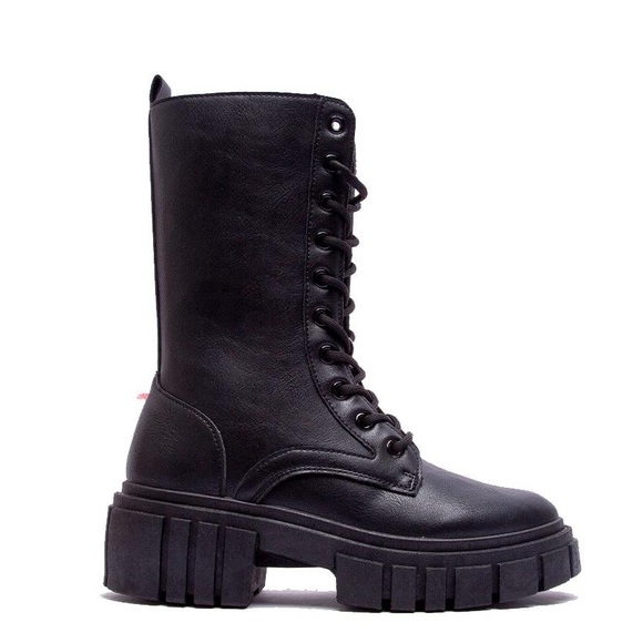 Black Qupid Lace Up Booties - Picture 2 of 6